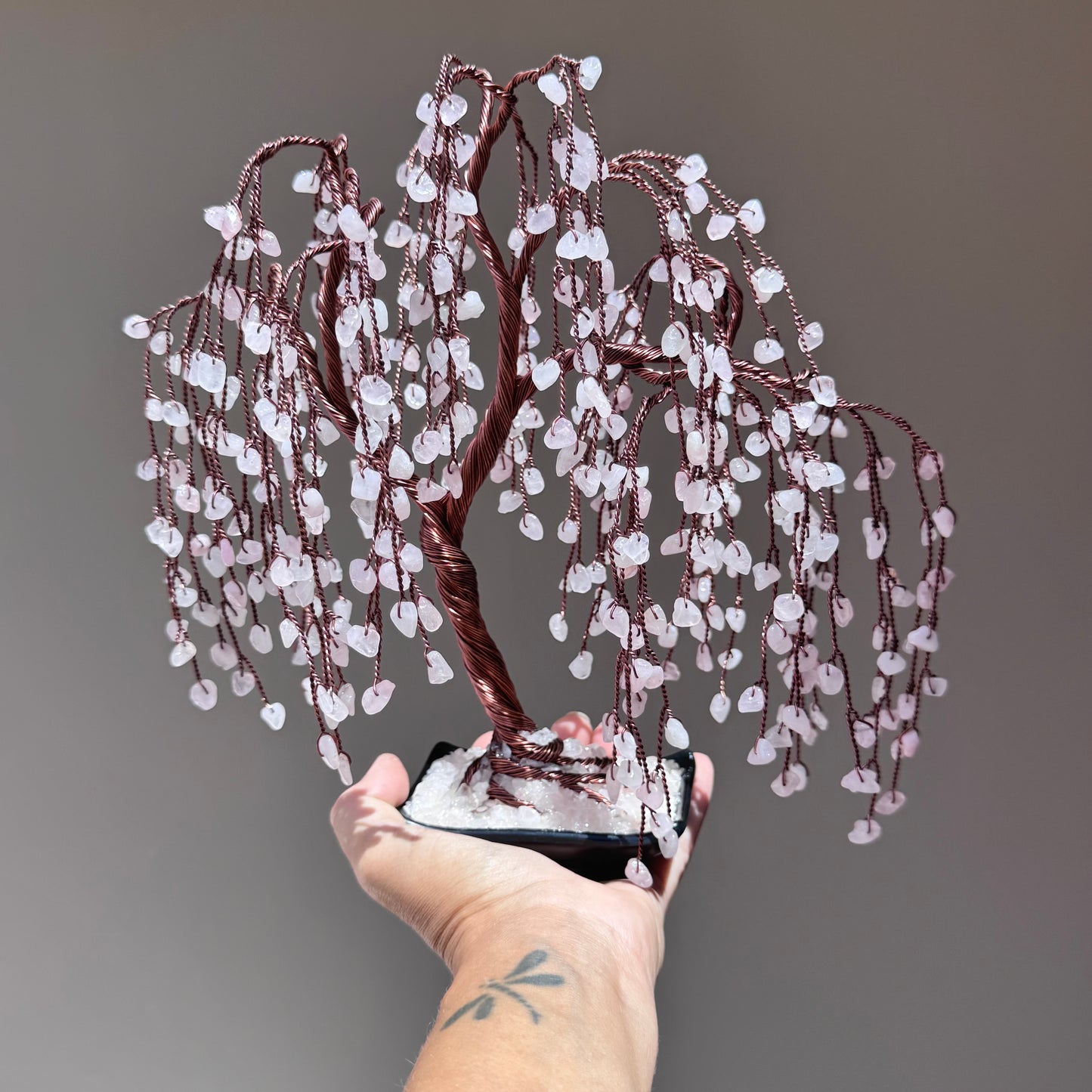 Rose Quartz Willow Crystal tree
