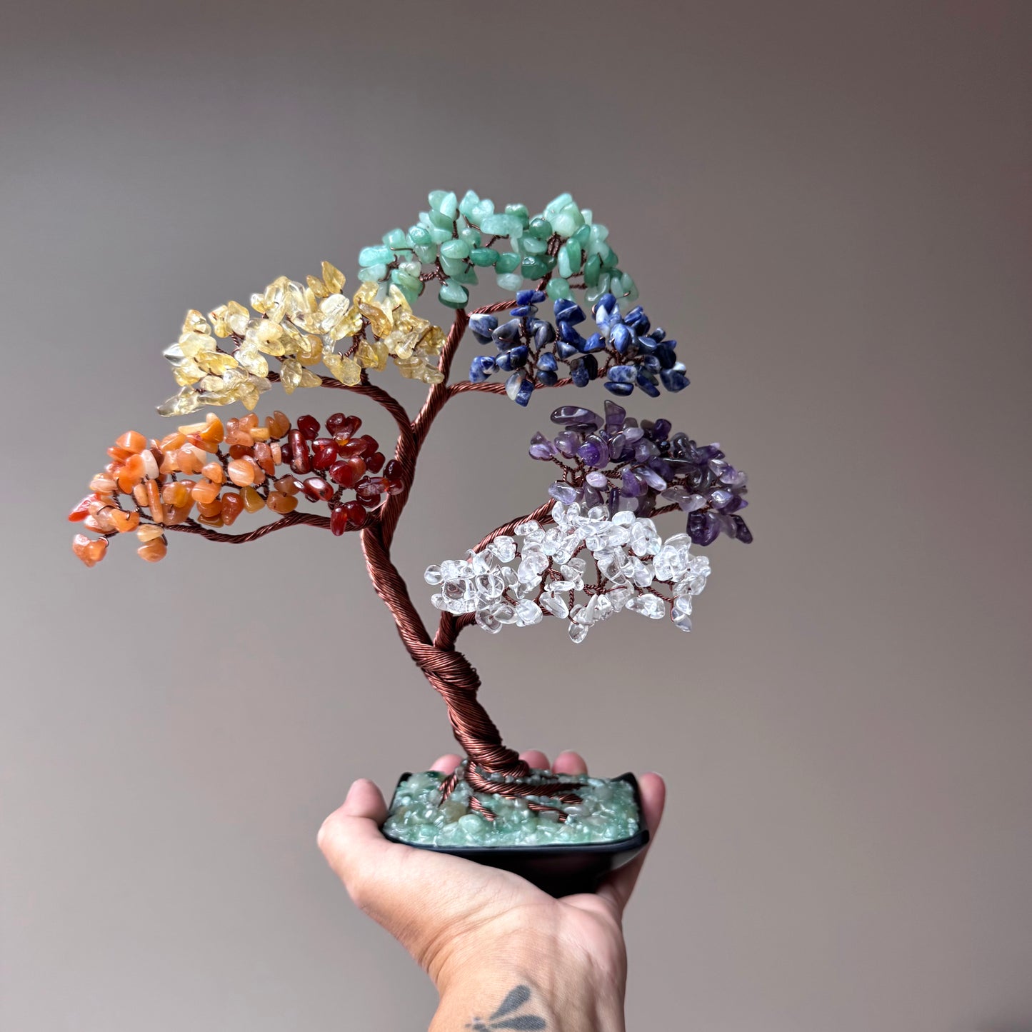 Seven Chakra Bonsai Crystal Tree