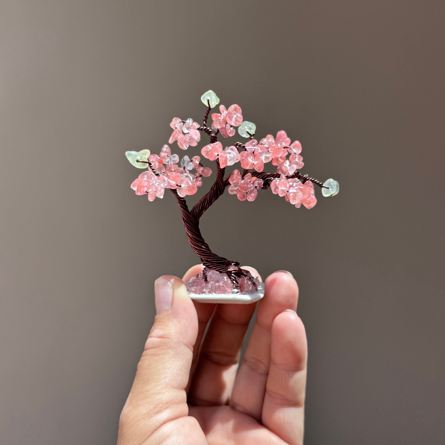 Mini Cherry Quartz Bonsai Crystal tree