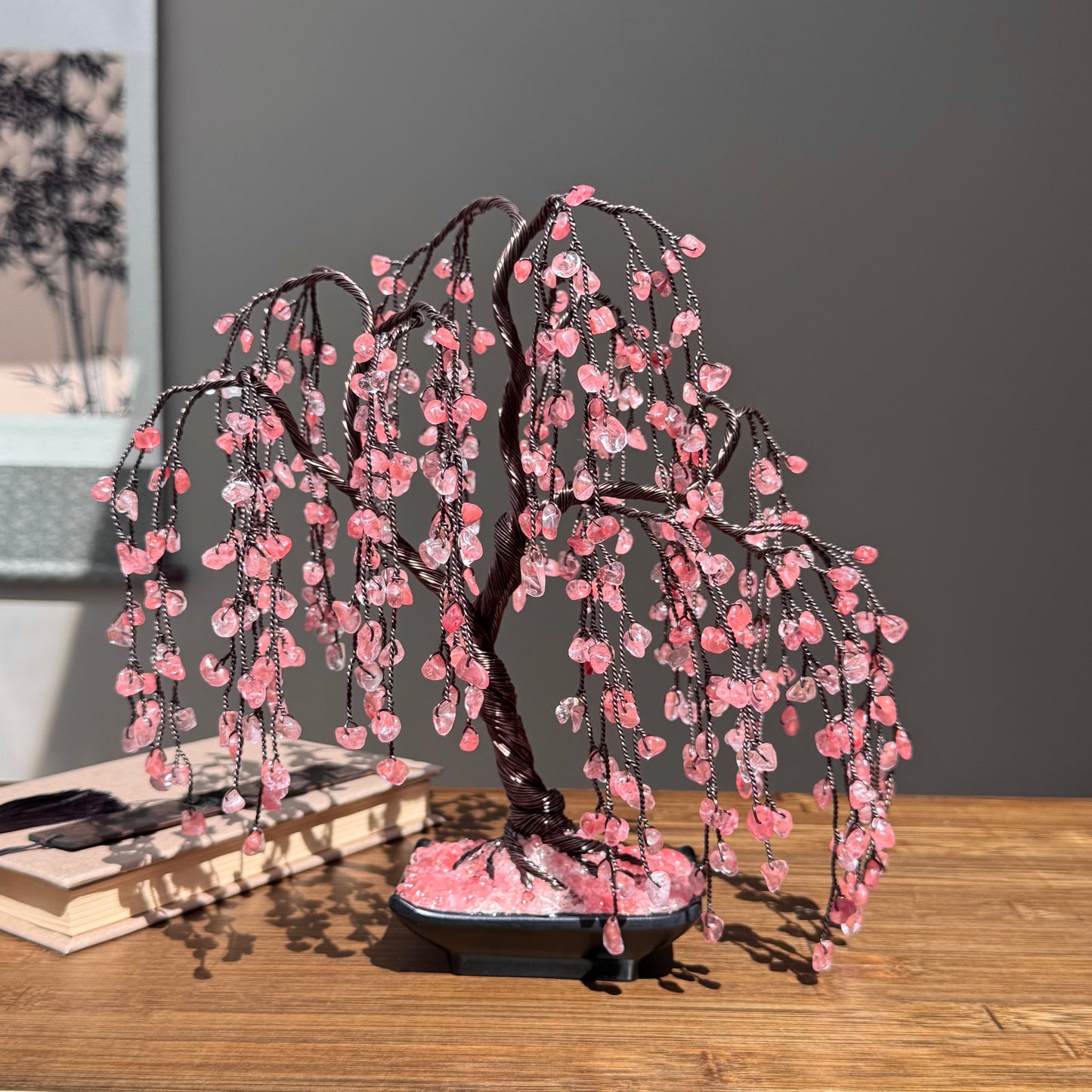 Cherry Quartz Willow Crystal Tree
