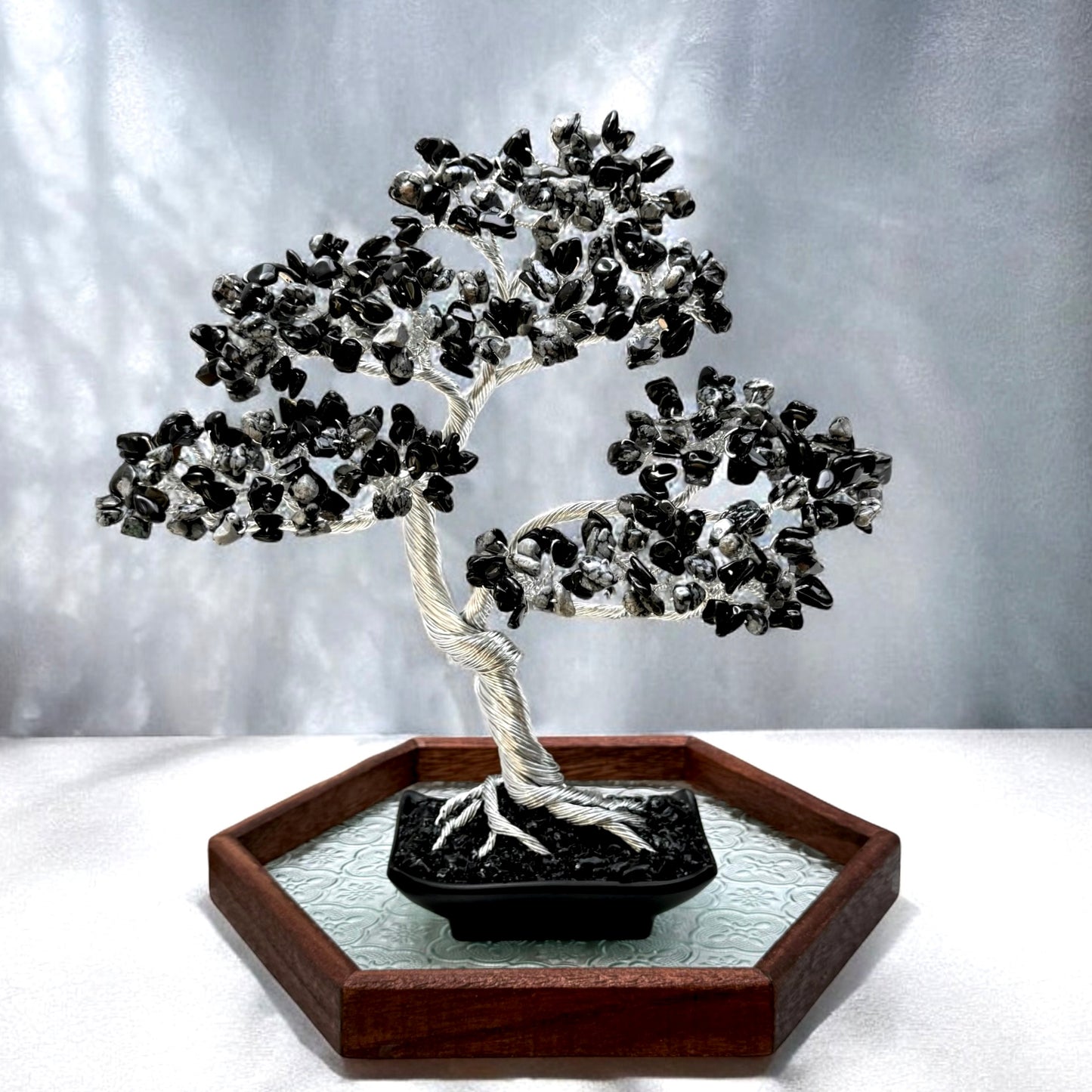 Snowflake Obsidian Bonsai Crystal Tree
