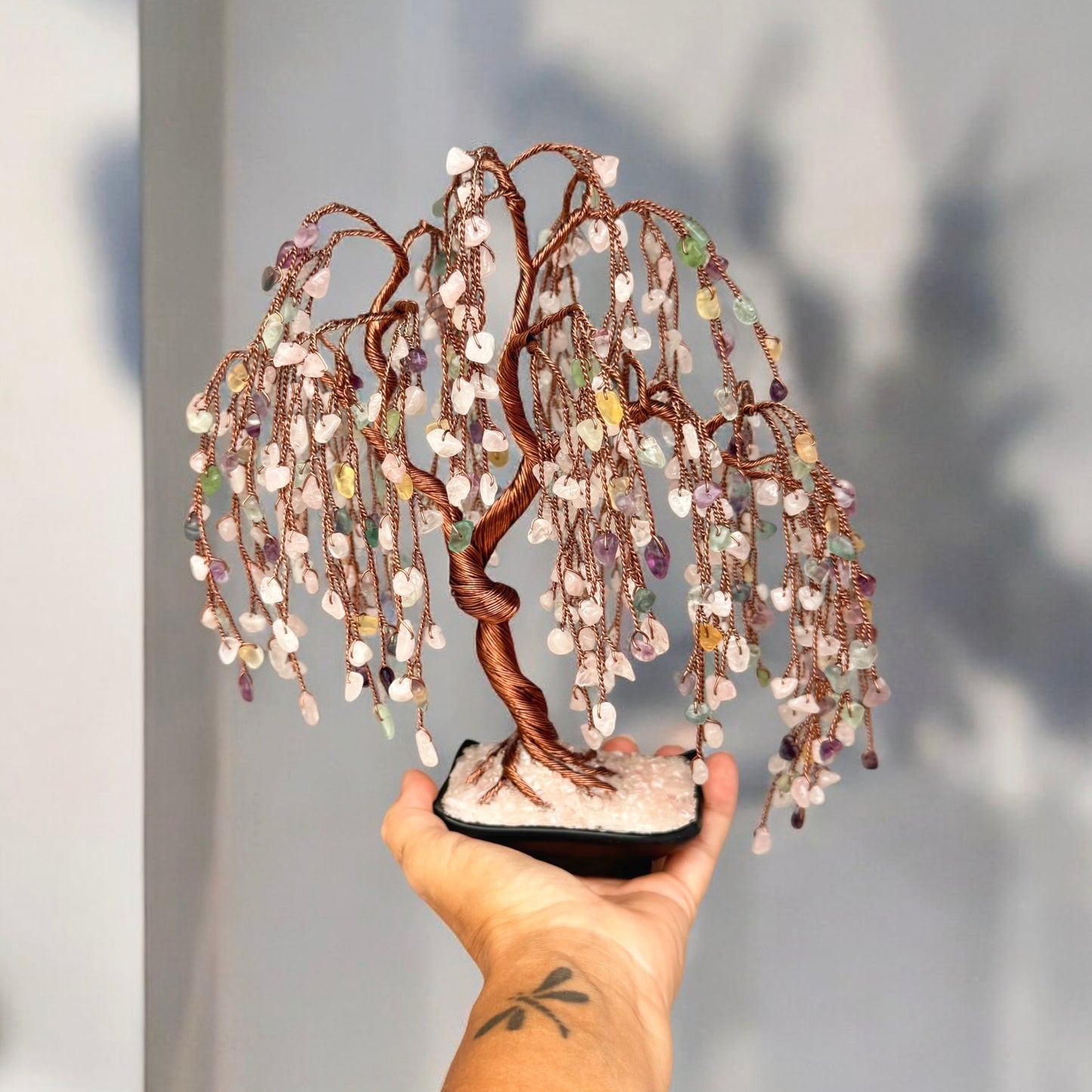 Rose Quartz-Fluorite Willow Crystal tree
