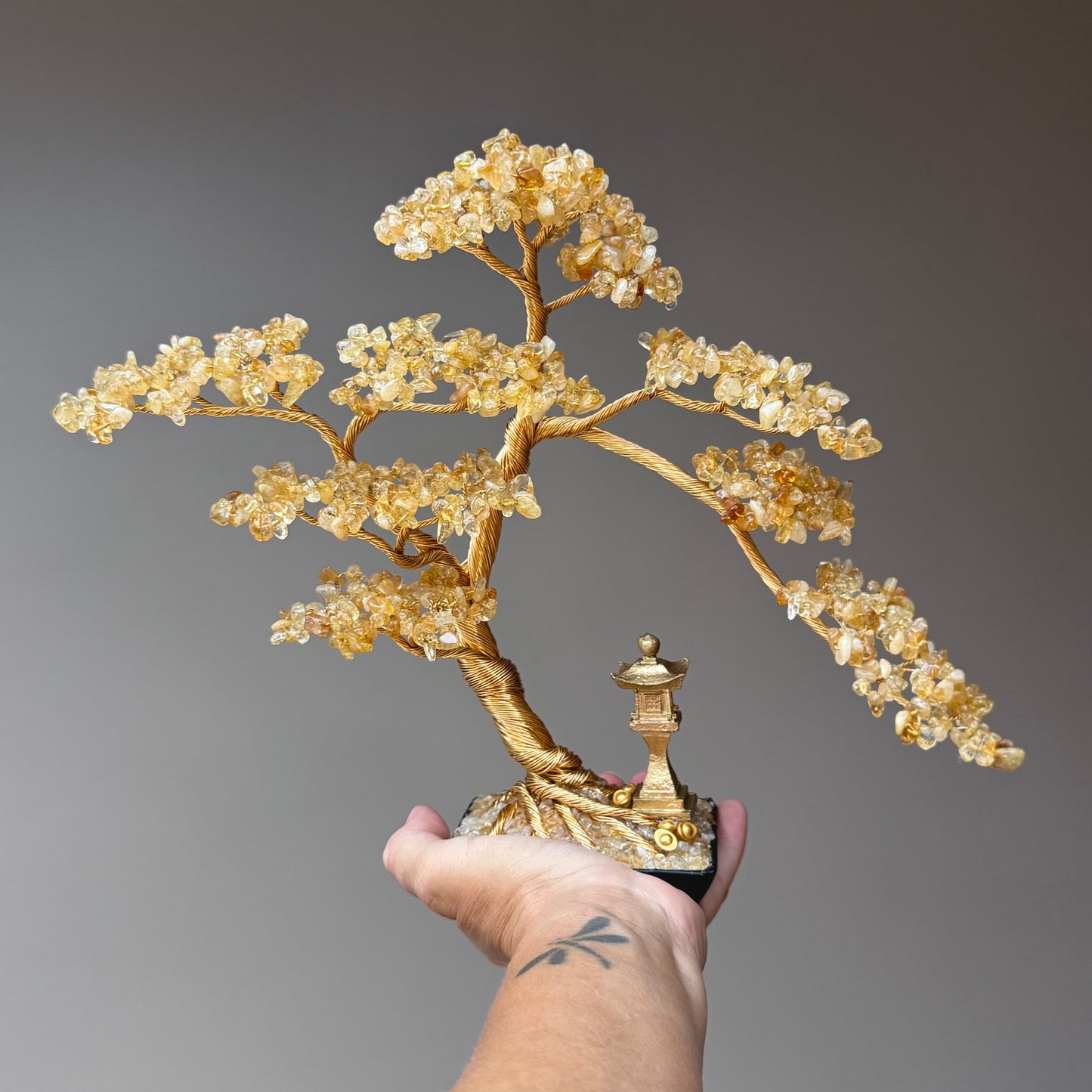 Large Citrine Pagoda Bonsai Crystal Tree