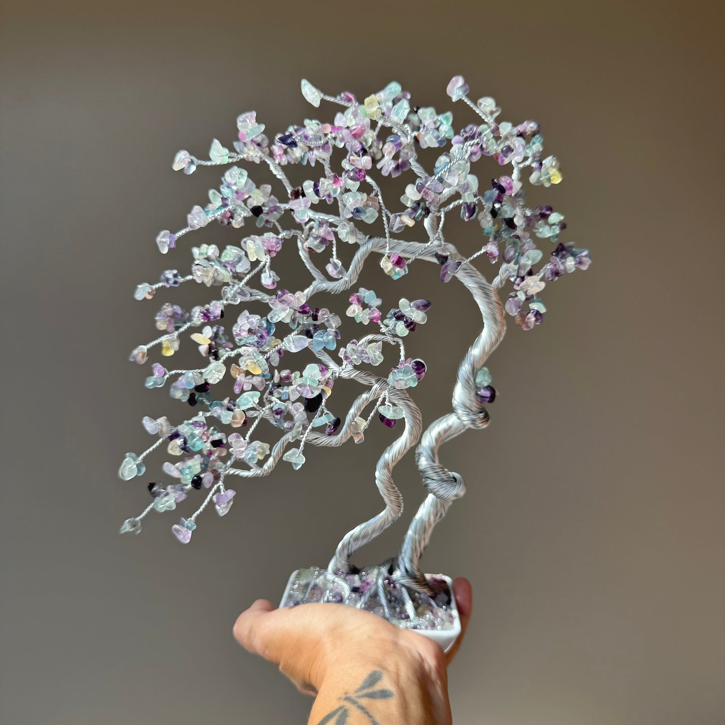 Large Fluorite Bonsai Crystal Family tree
