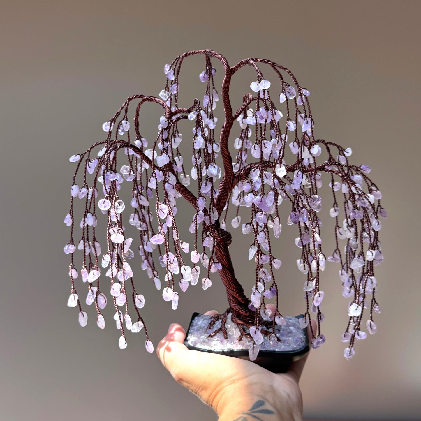 Lavender Amethyst Willow Crystal Tree