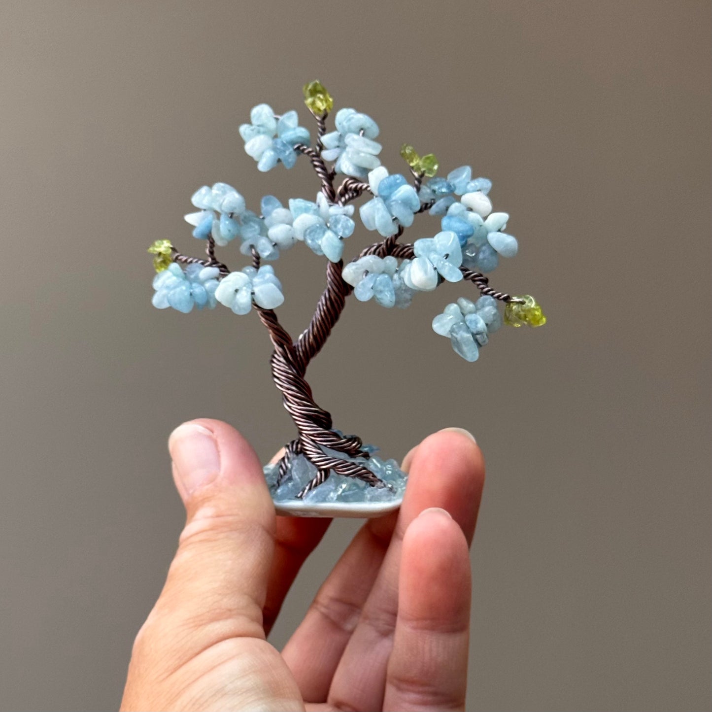 Mini Aquamarine Bonsai Crystal Tree
