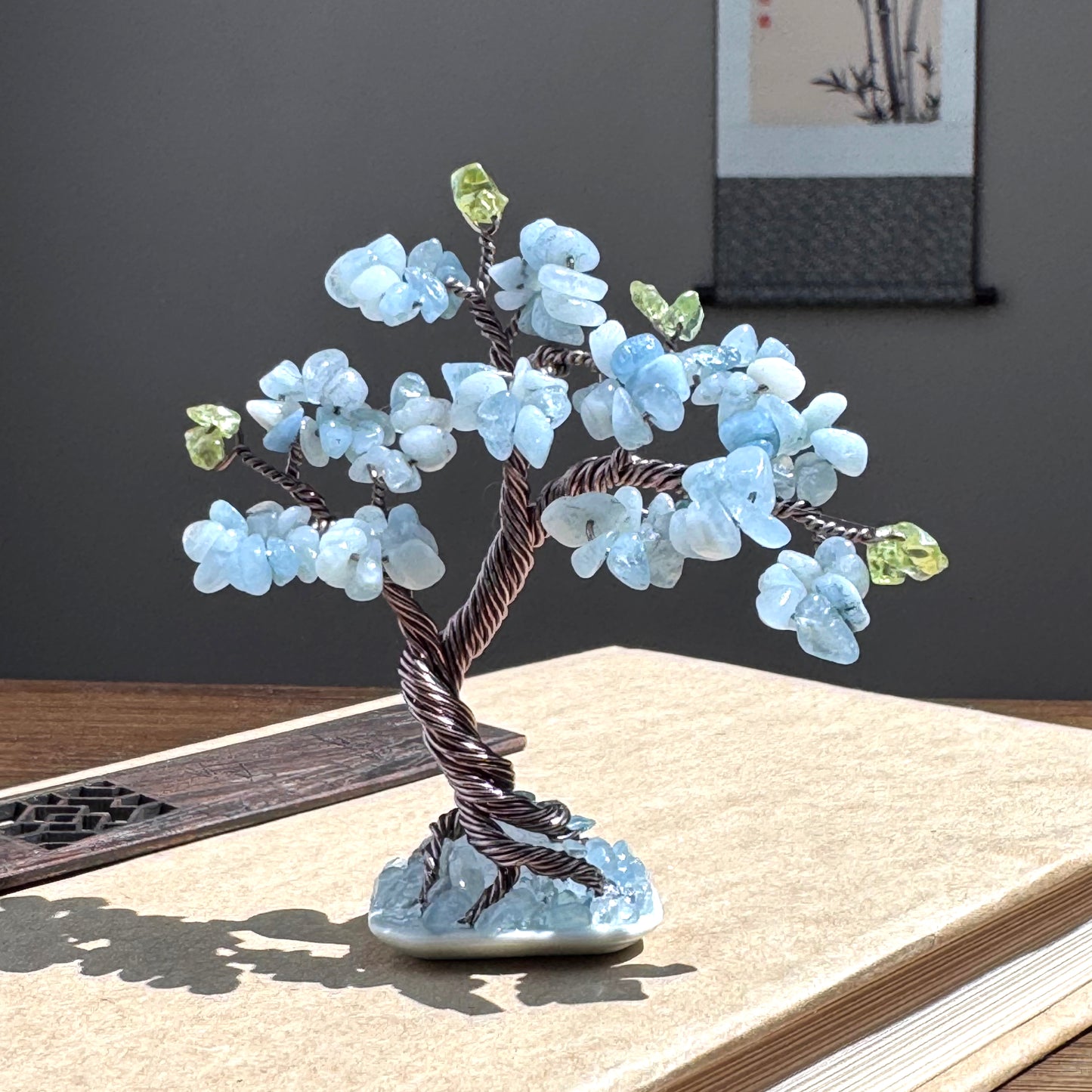 Mini Aquamarine Bonsai Crystal Tree