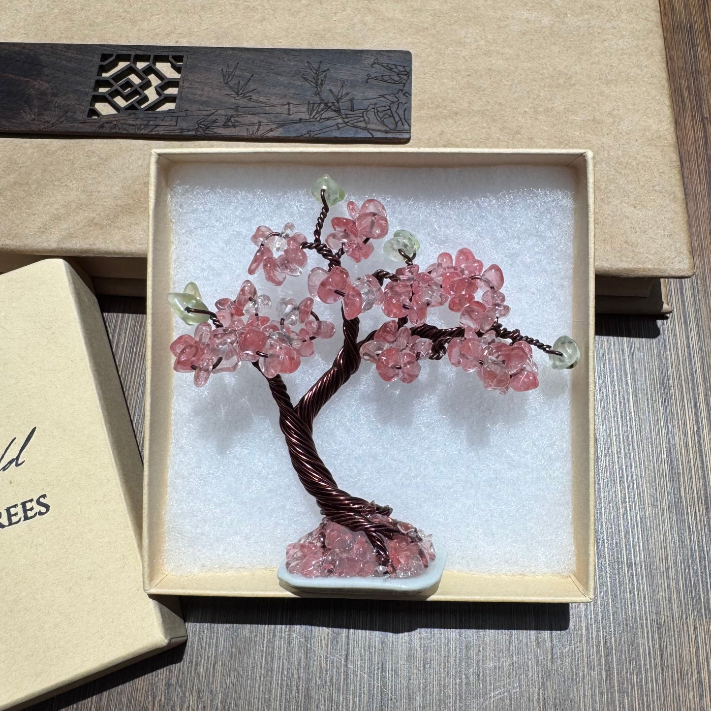 Mini Cherry Quartz Bonsai Crystal tree