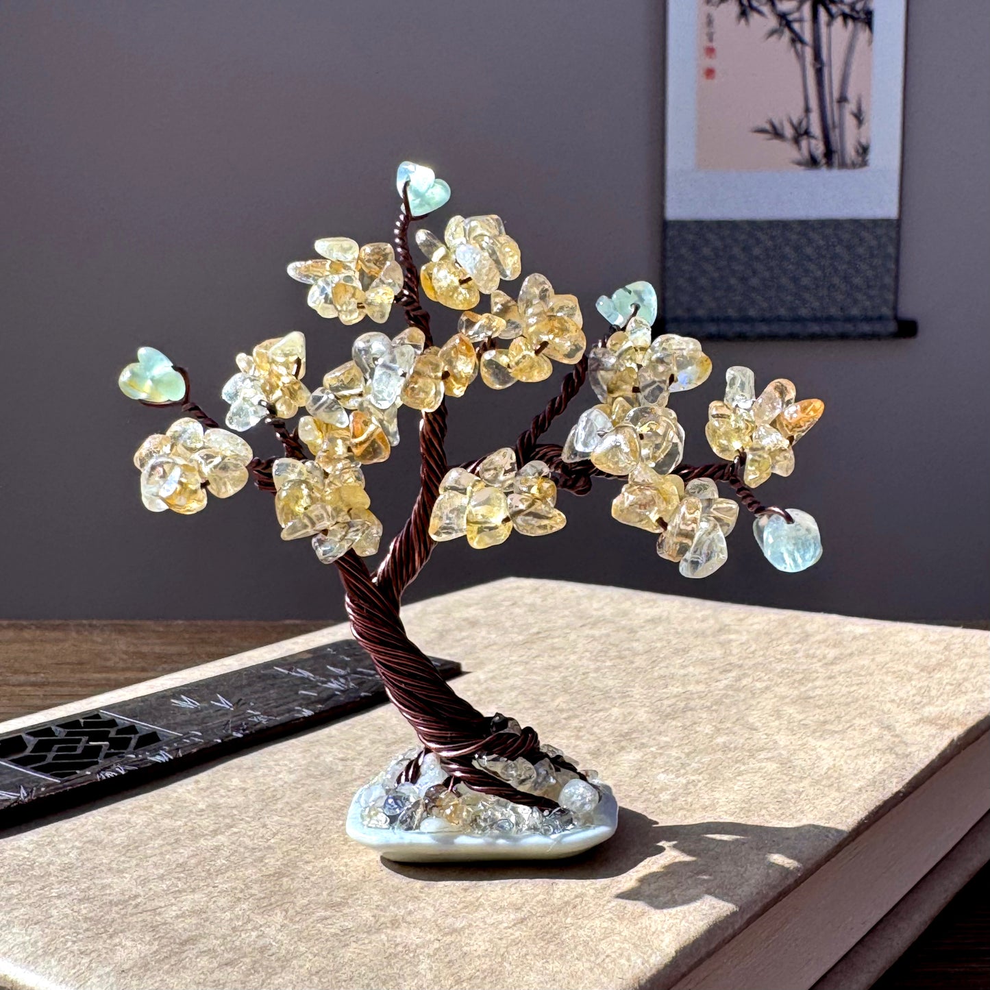 Mini Citrine Bonsai Crystal Tree