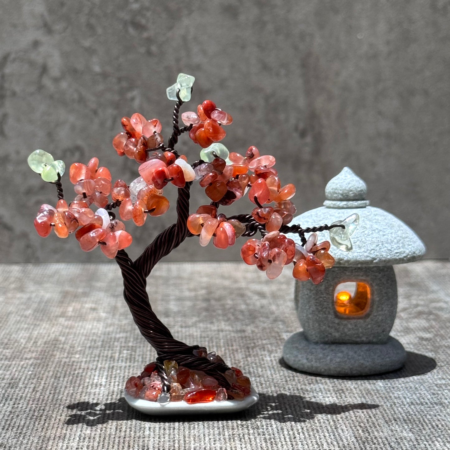 Mini Milky Carnelian Bonsai Crystal Tree