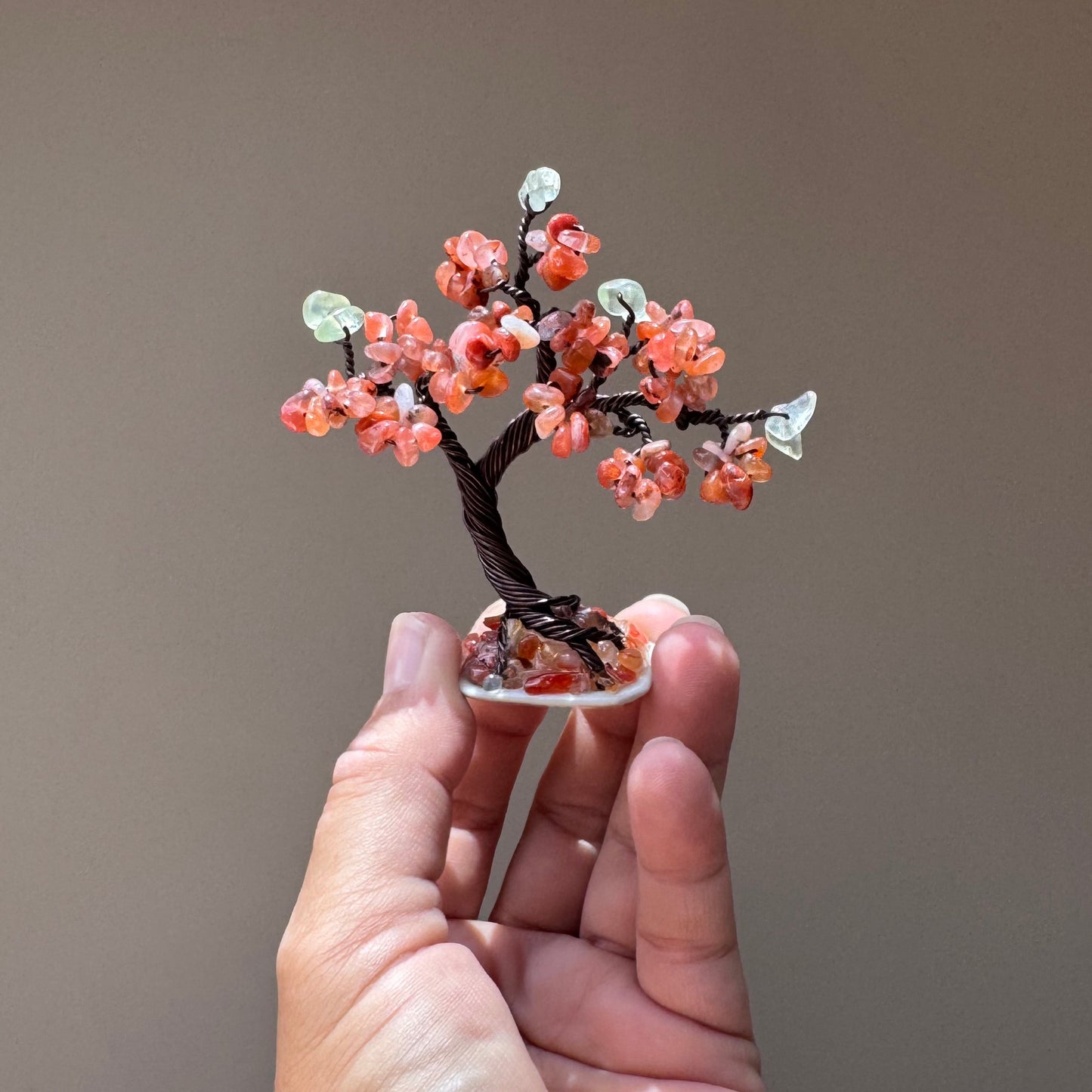 Mini Milky Carnelian Bonsai Crystal Tree