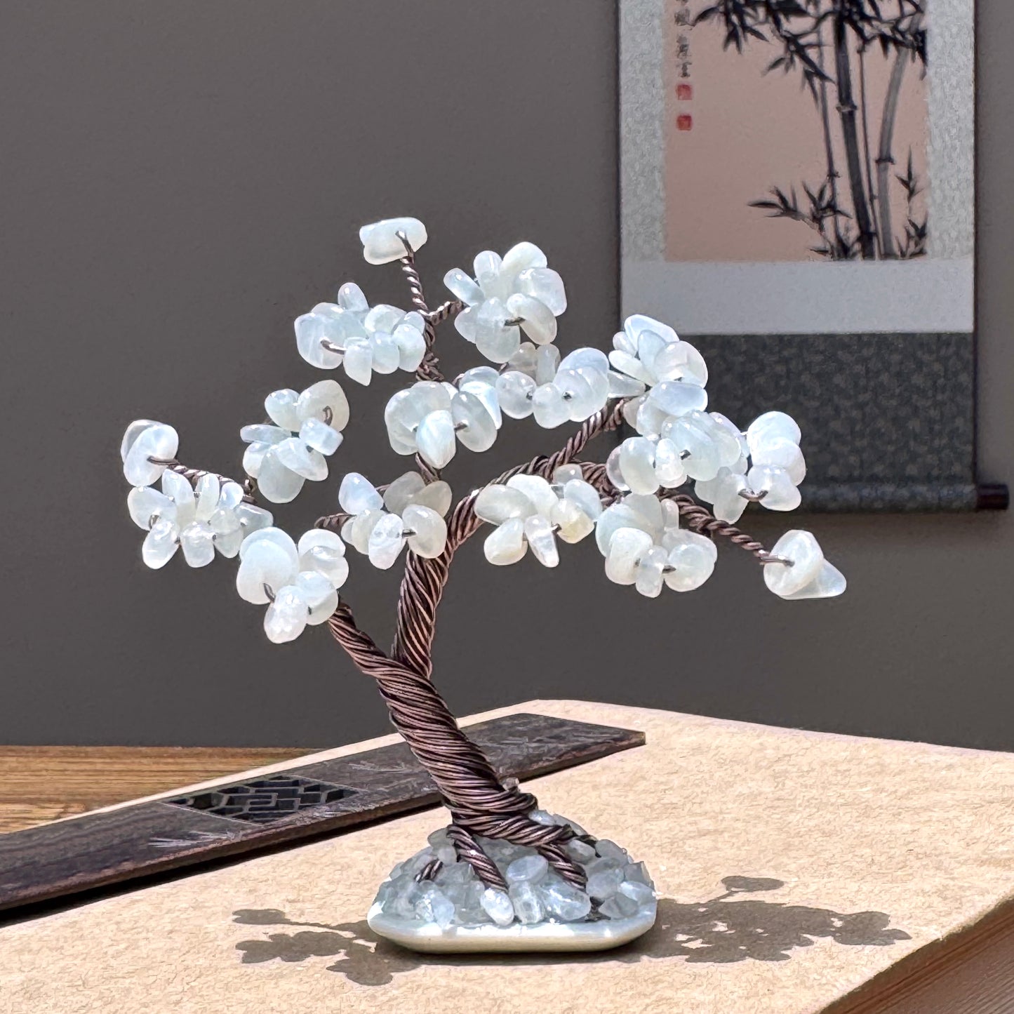 Mini Moonstone Bonsai Crystal Tree