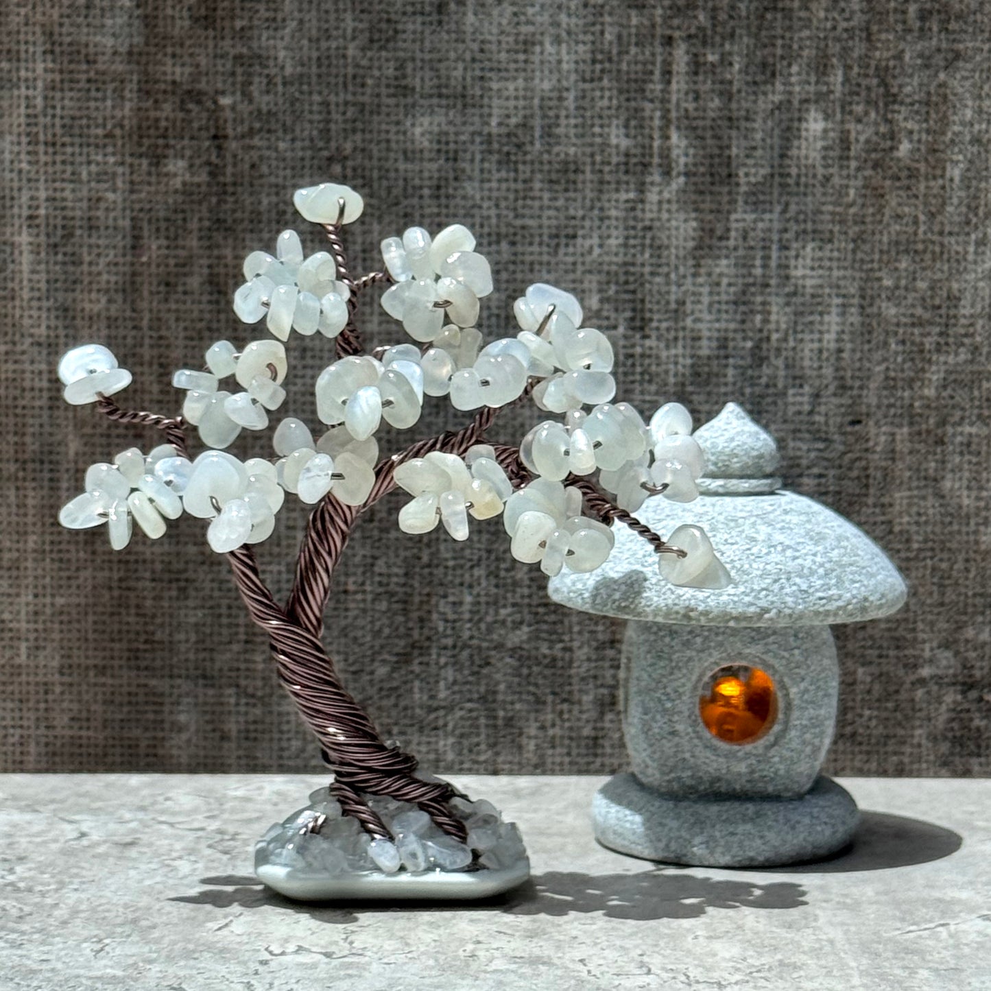 Mini Moonstone Bonsai Crystal Tree