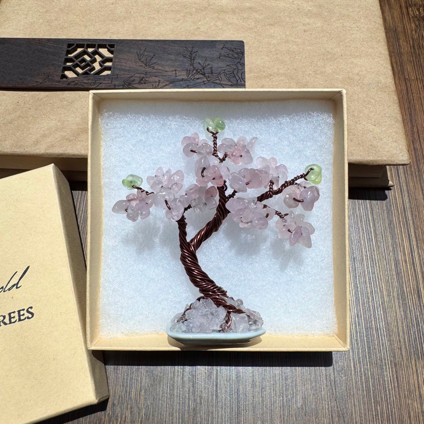 Mini Rose Quartz Bonsai Crystal tree
