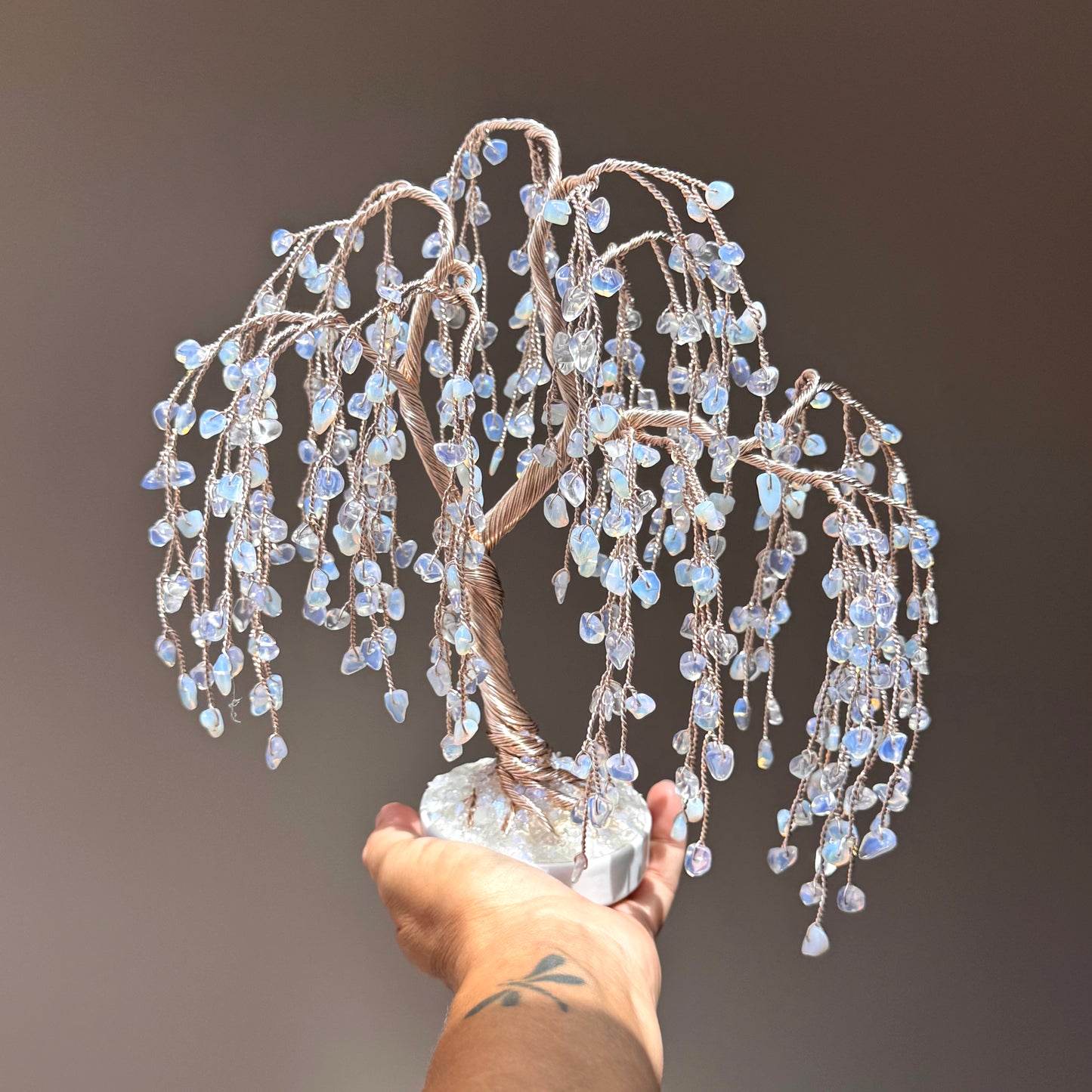 Opal Willow Crystal Tree - Gold Wire