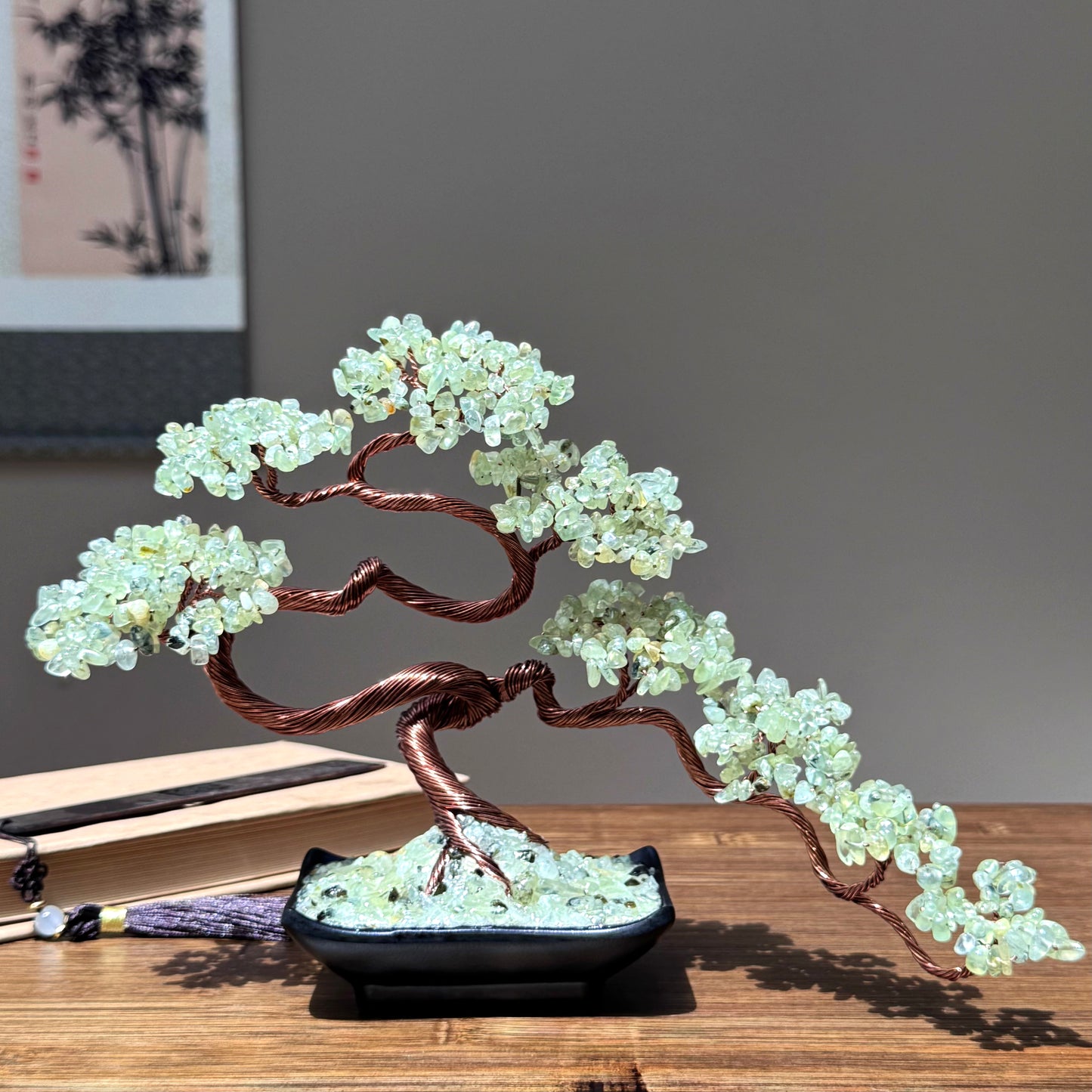 Prehnite Bonsai Crystal Tree