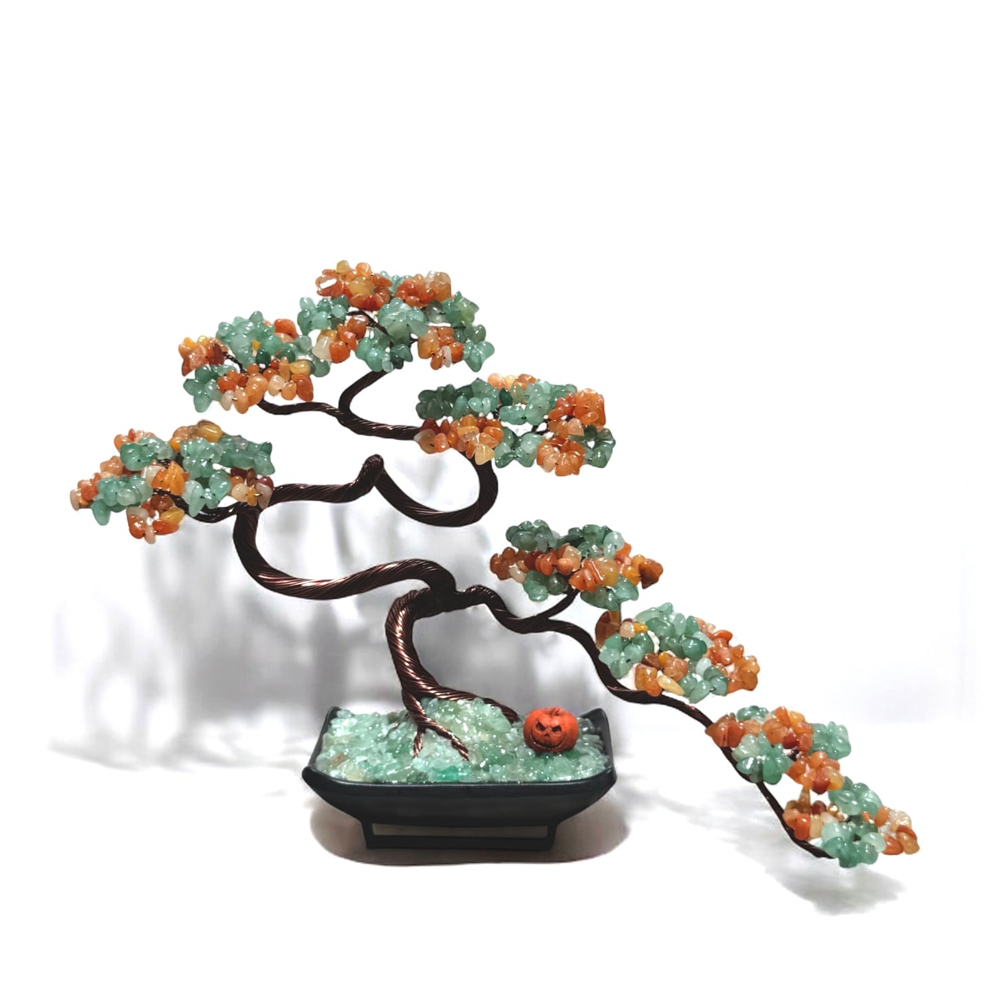 Green and Red Aventurine Bonsai Crystal Tree