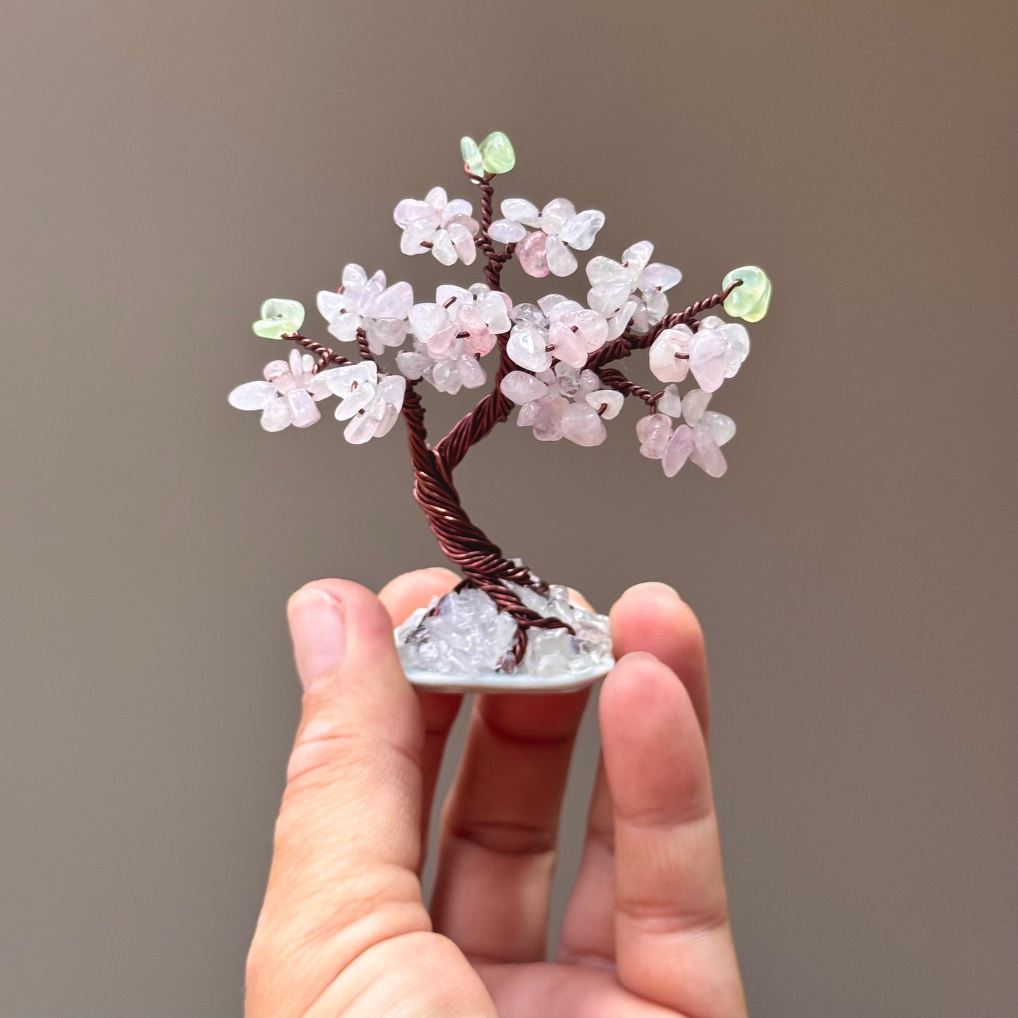 Mini Rose Quartz Bonsai Crystal tree