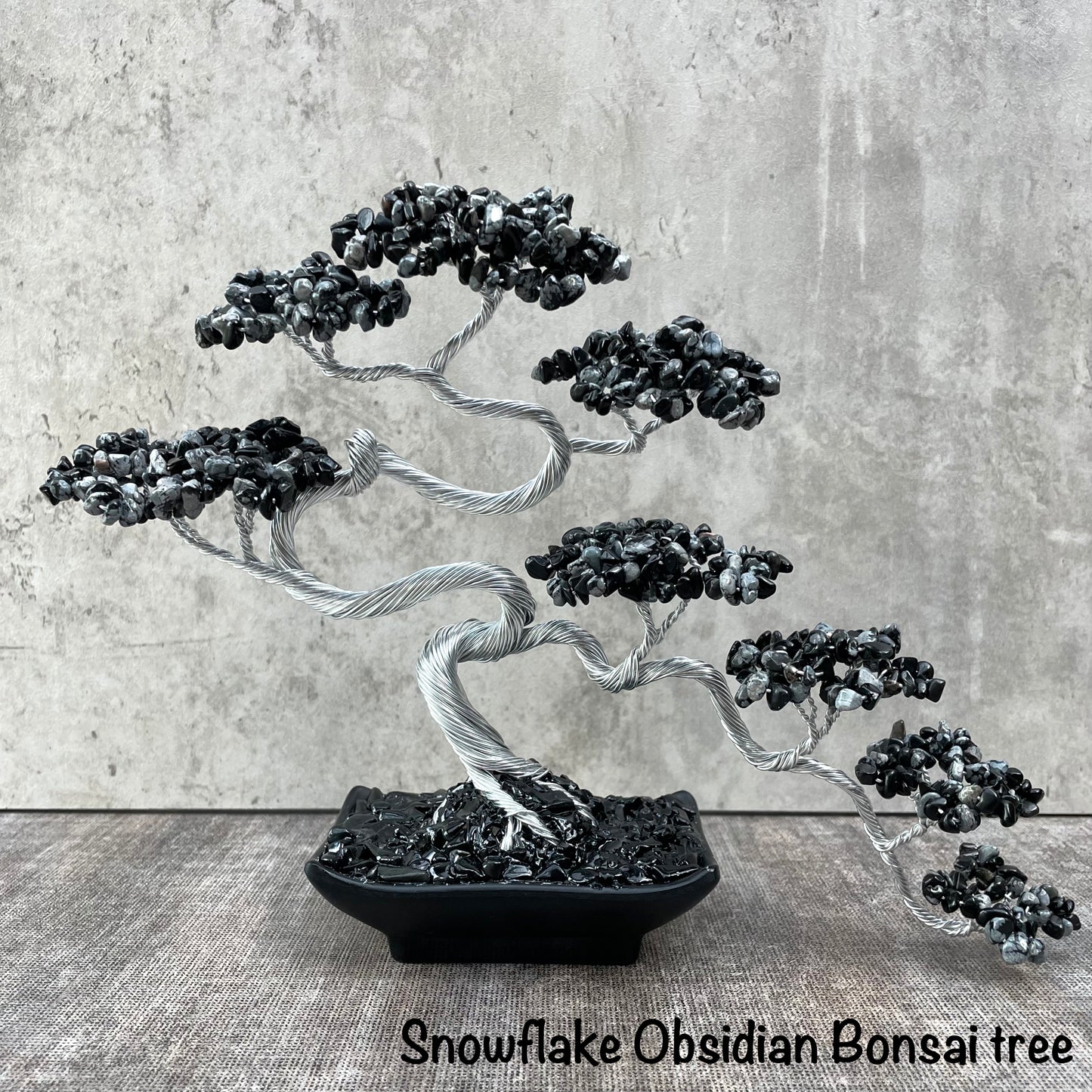 Snowflake Obsidian Bonsai Crystal Tree