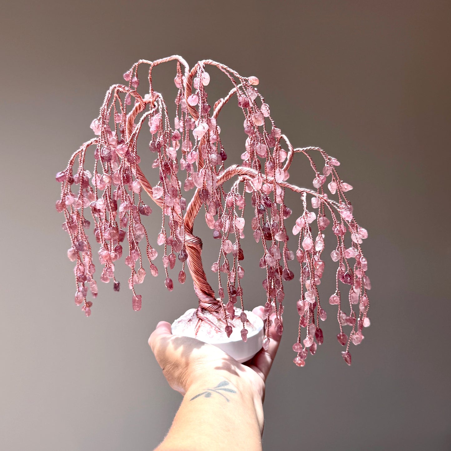 Strawberry Quartz Willow Crystal tree