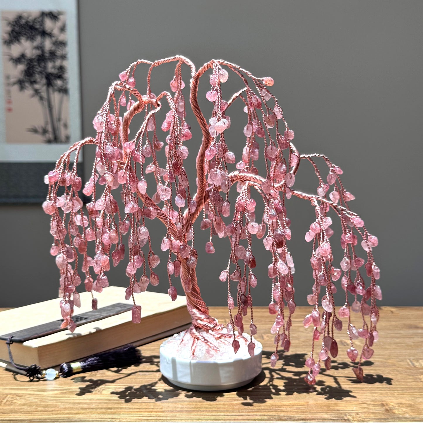 Strawberry Quartz Willow Crystal tree