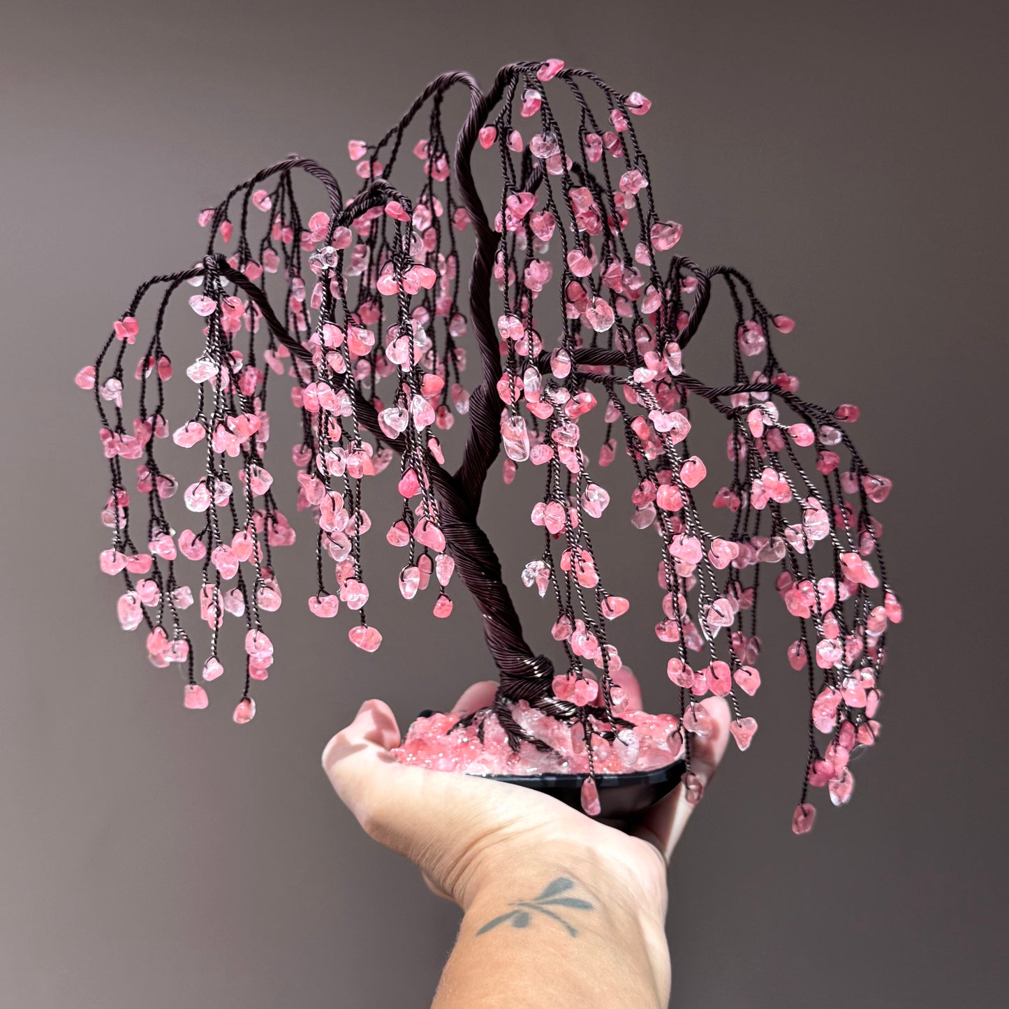 Cherry Quartz Willow Crystal Tree