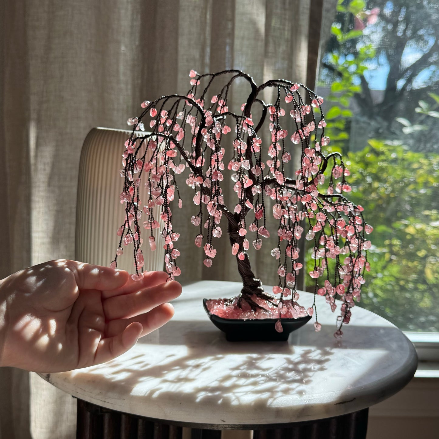 Cherry Quartz Willow Crystal Tree