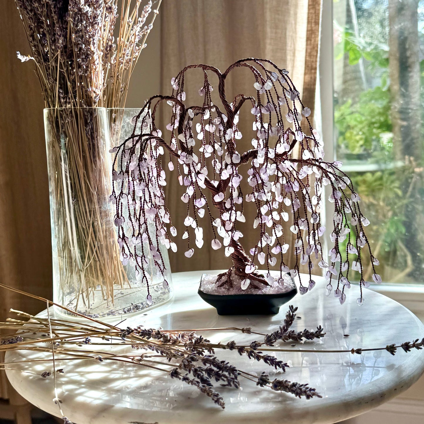 Lavender Amethyst Willow Crystal Tree