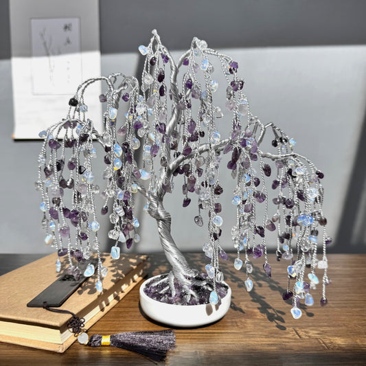 Amethyst-Opal Willow Crystal Tree