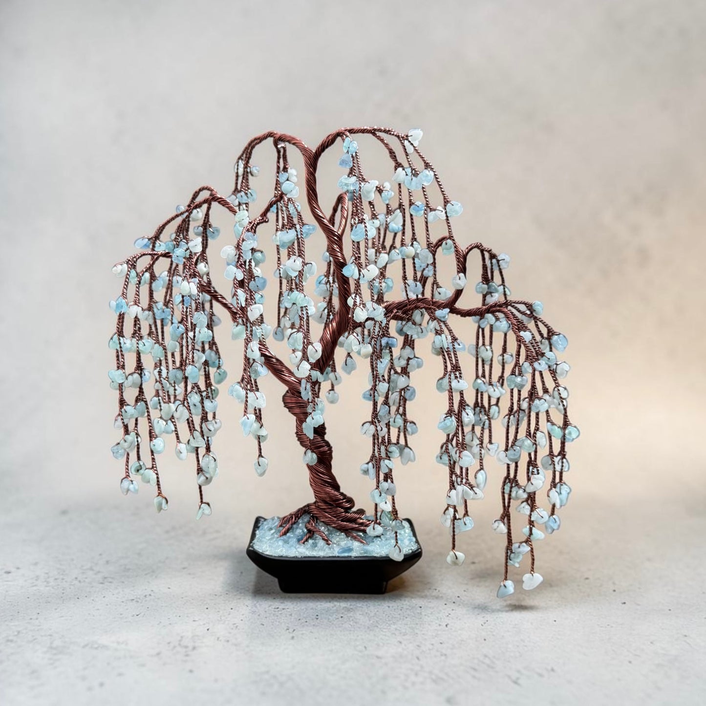 Aquamarine Willow Crystal Tree