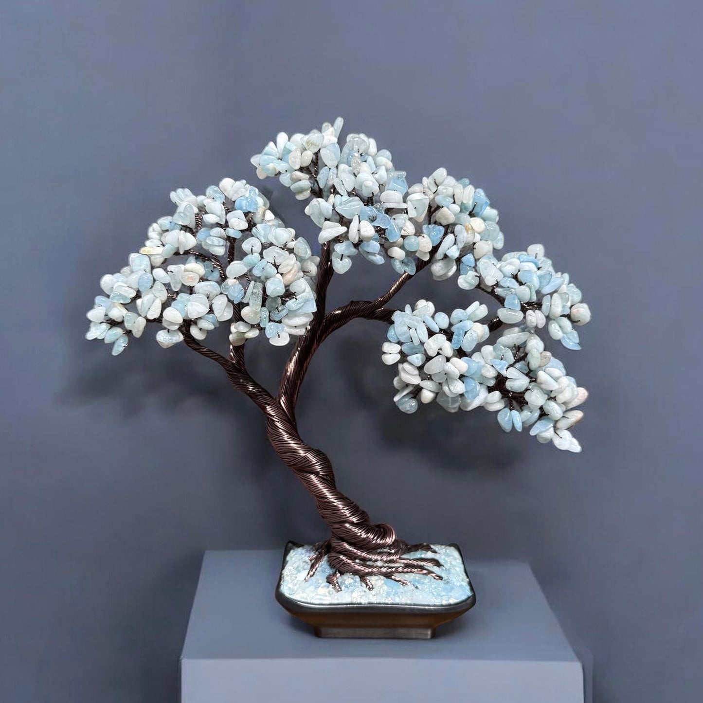 Aquamarine Bonsai Crystal Tree