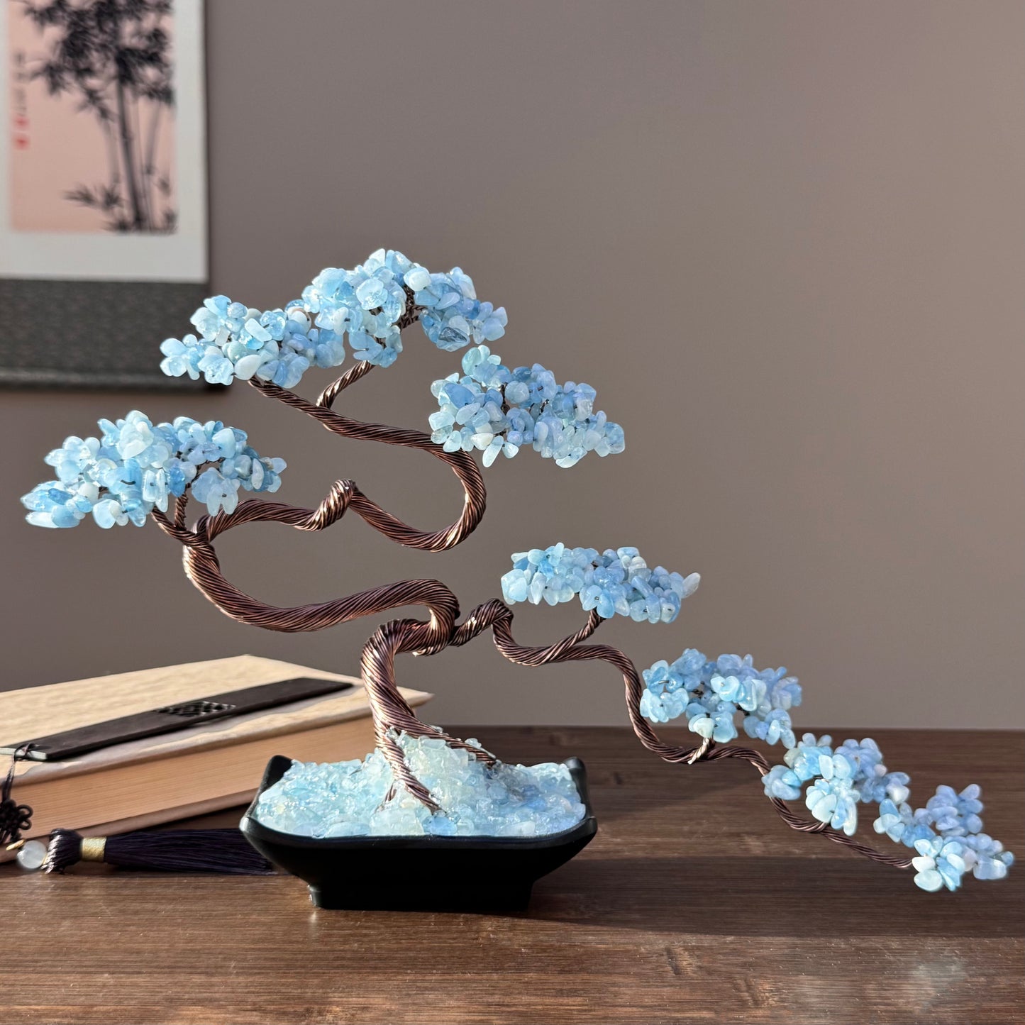 Aquamarine Bonsai Crystal Tree