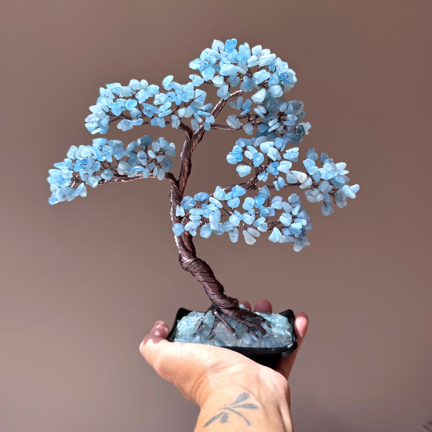 Aquamarine Bonsai Crystal Tree