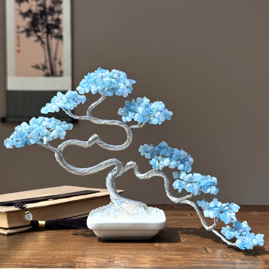 Aquamarine Bonsai Crystal Tree