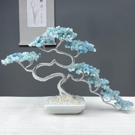 Aquamarine Bonsai Crystal Tree