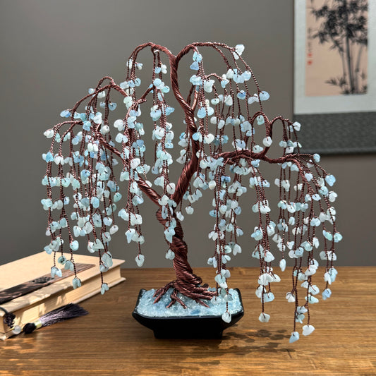 Aquamarine Willow Crystal Tree