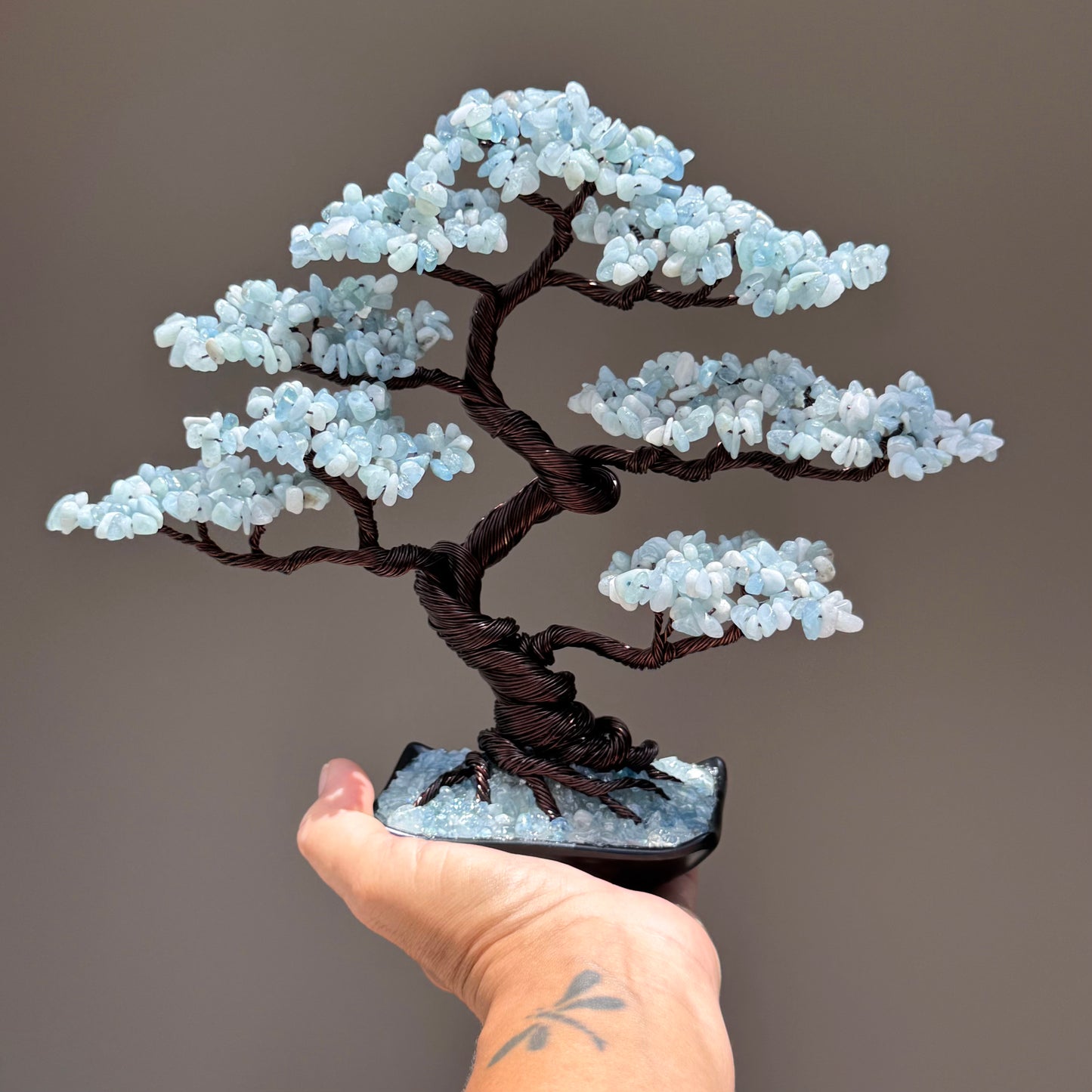 Aquamarine Crystal  Bonsai Tree