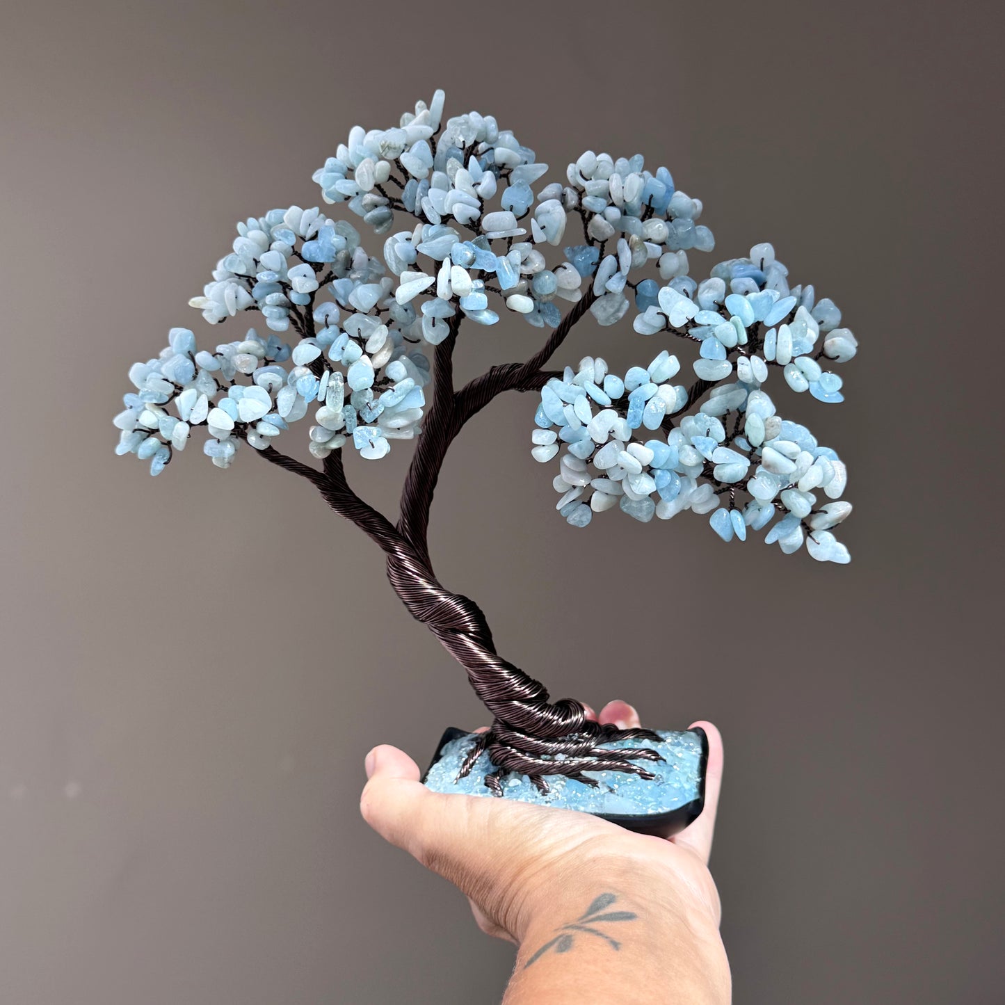 Aquamarine Bonsai Crystal Tree