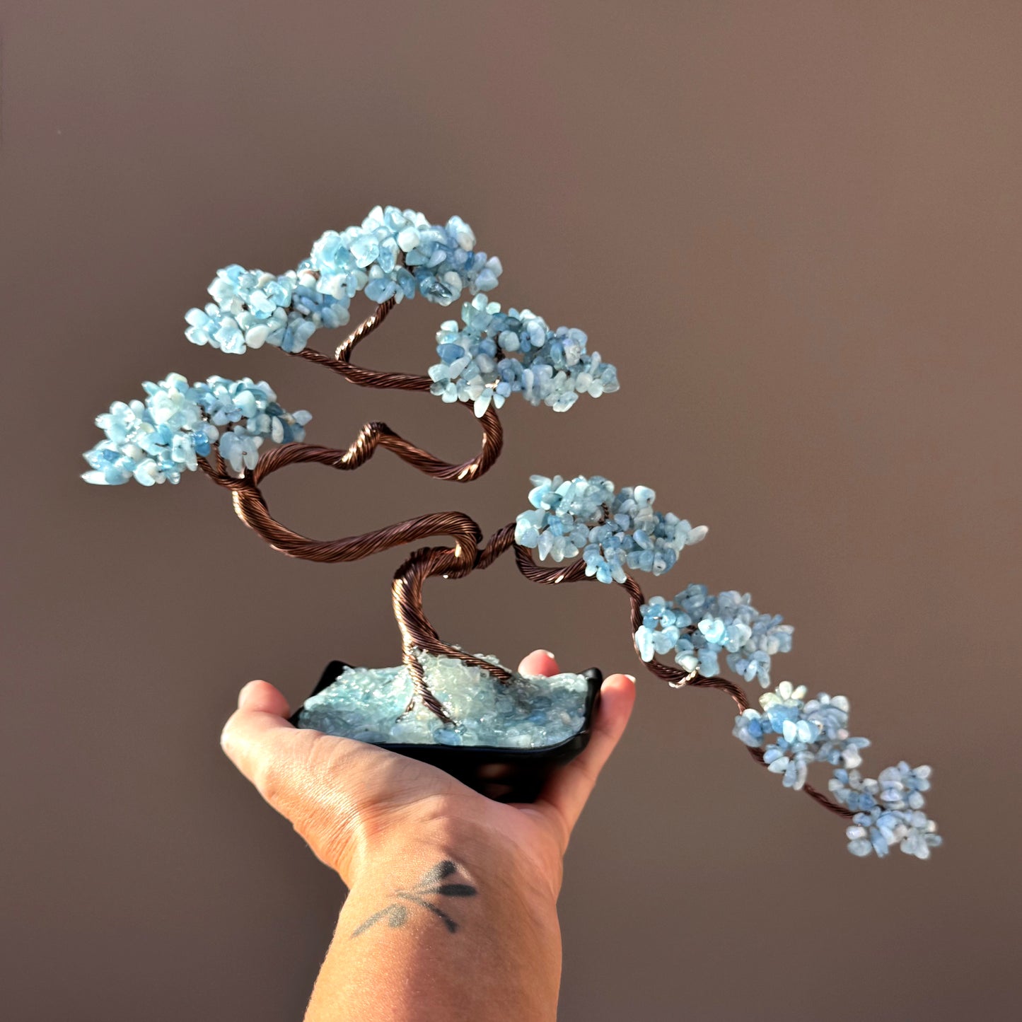 Aquamarine Bonsai Crystal Tree