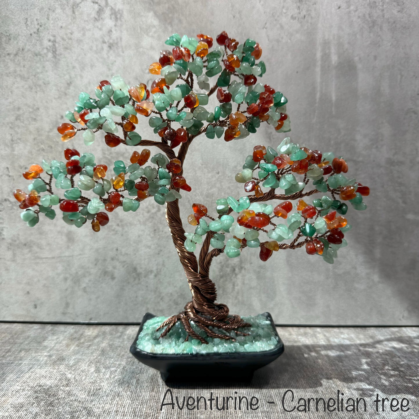 Aventurine-Carnelian Bonsai Crystal Tree