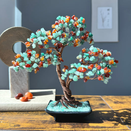 Aventurine-Carnelian Bonsai Crystal Tree