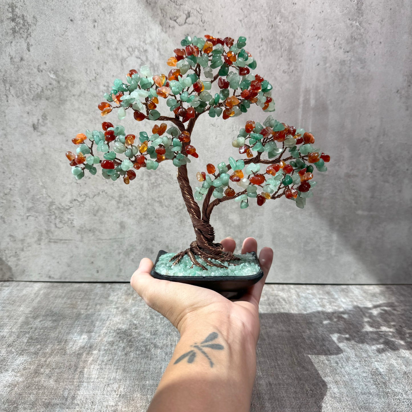 Aventurine-Carnelian Bonsai Crystal Tree