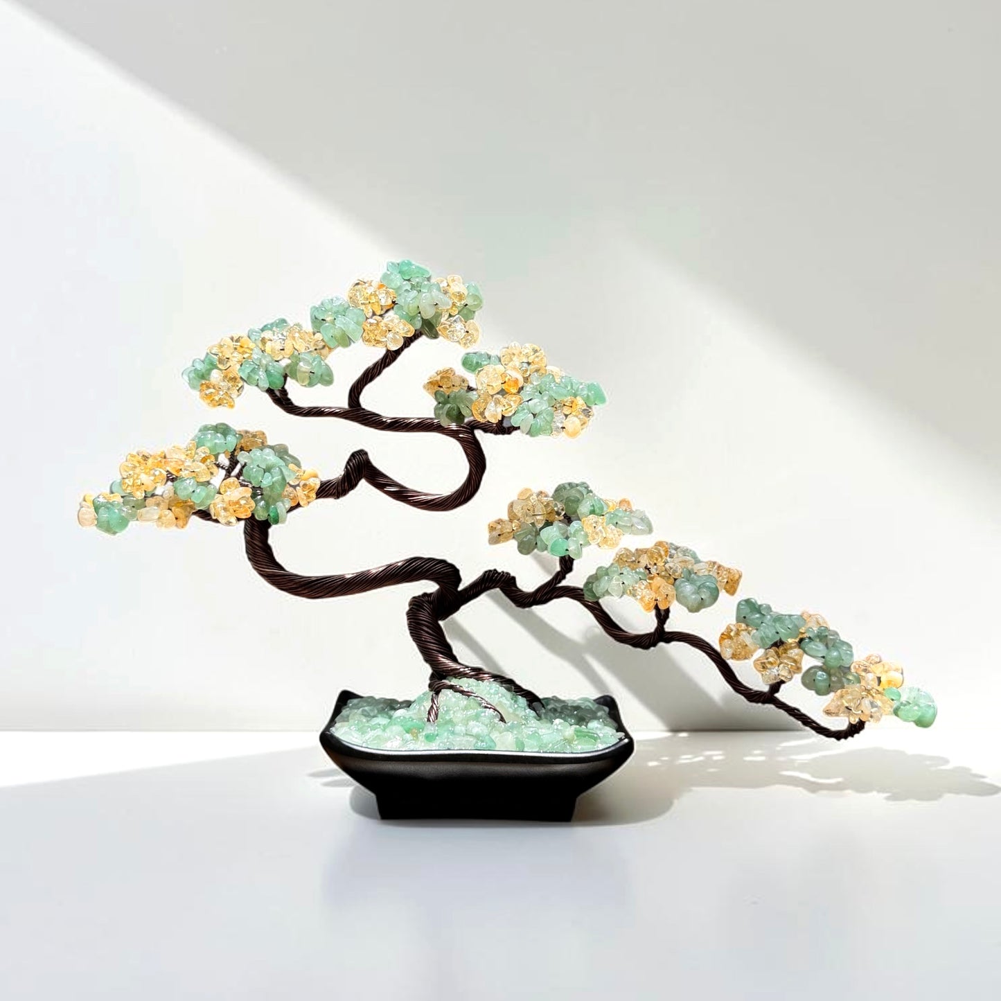 Green Aventurine and Citrine Bonsai Crystal Tree