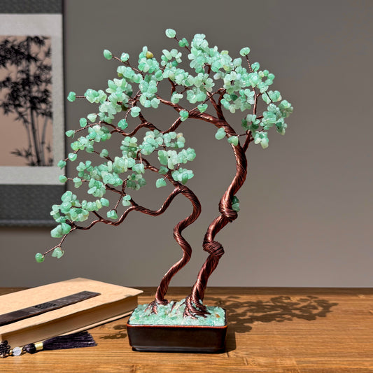 Large Green Aventurine Bonsai Crystal Family Tree