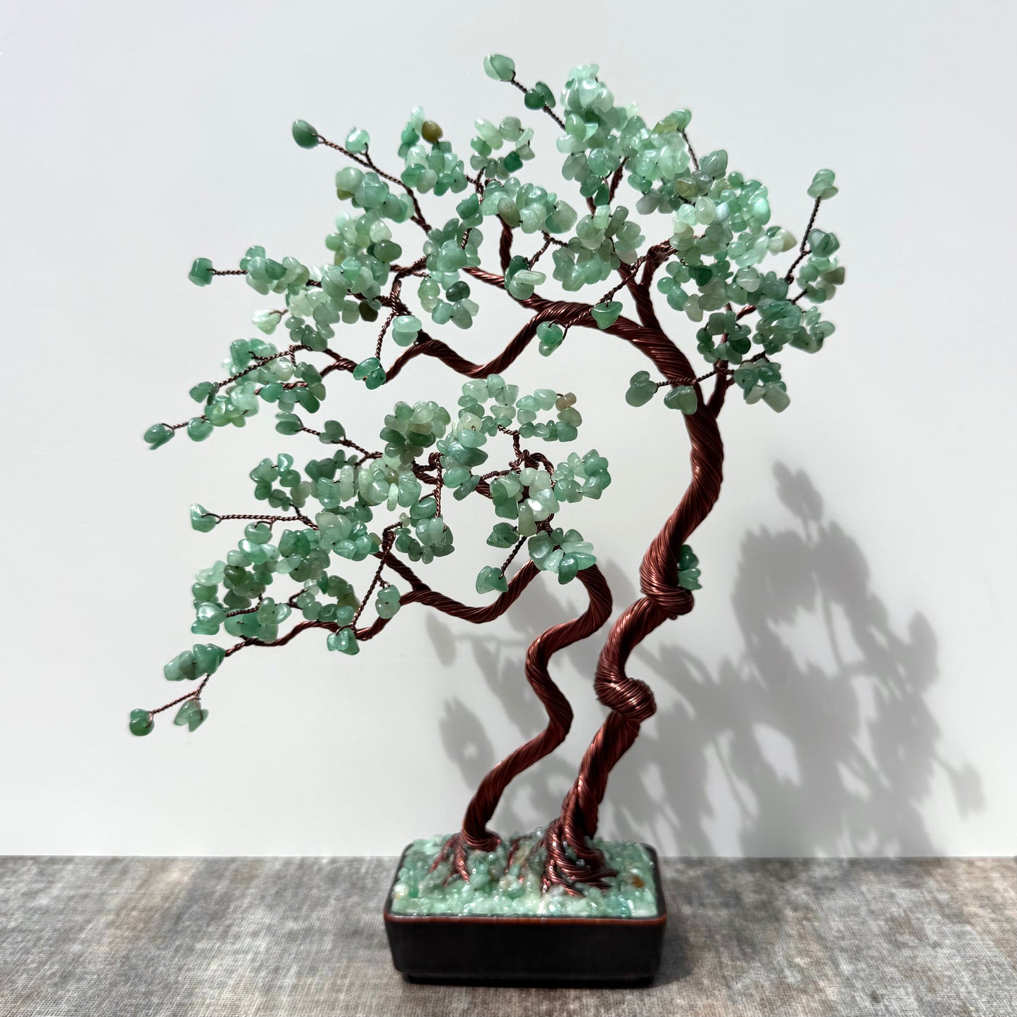 Large Green Aventurine Bonsai Crystal Family Tree