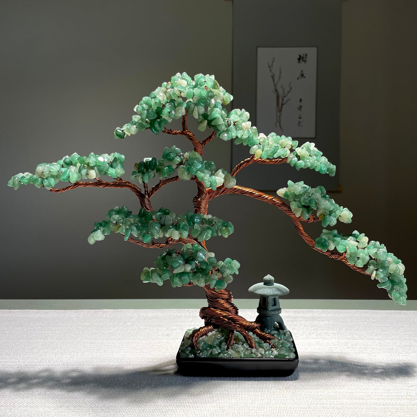 Large Aventurine Pagoda Bonsai Crystal Tree