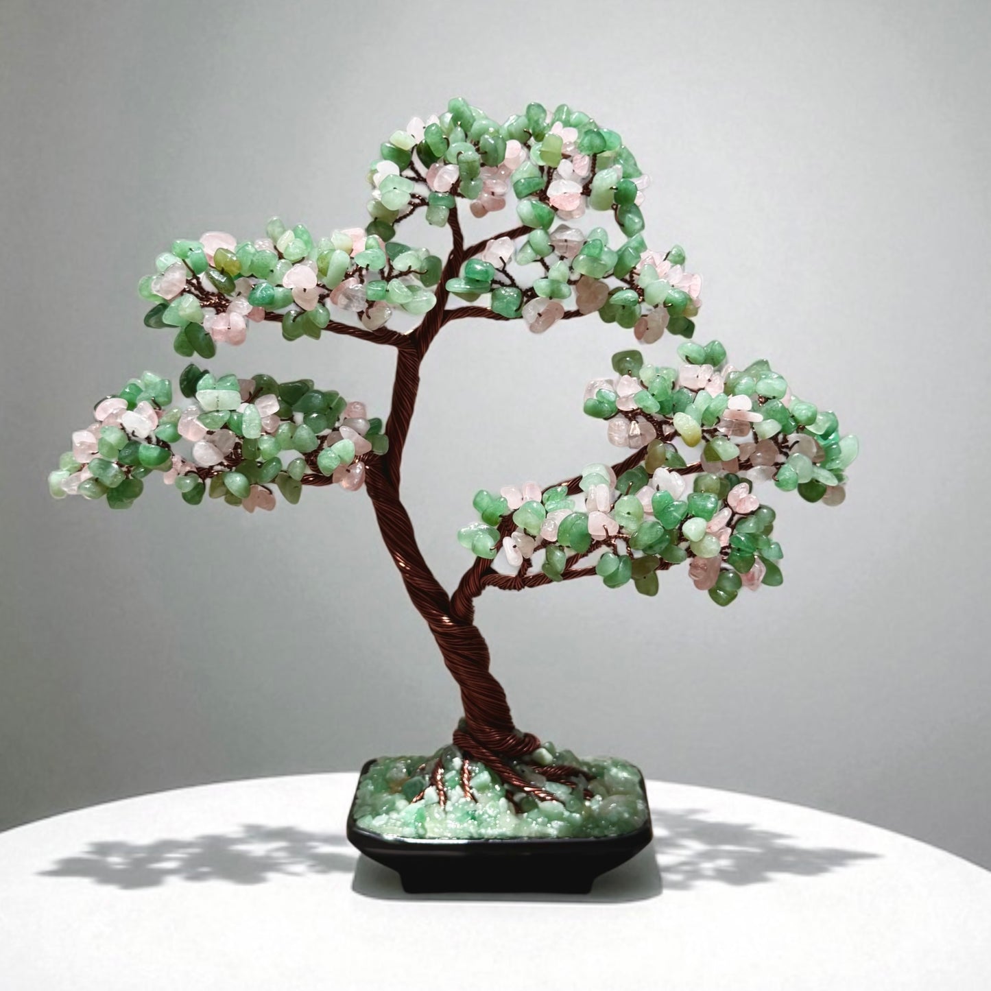 Aventurine-Rose Quartz Bonsai Crystal Tree