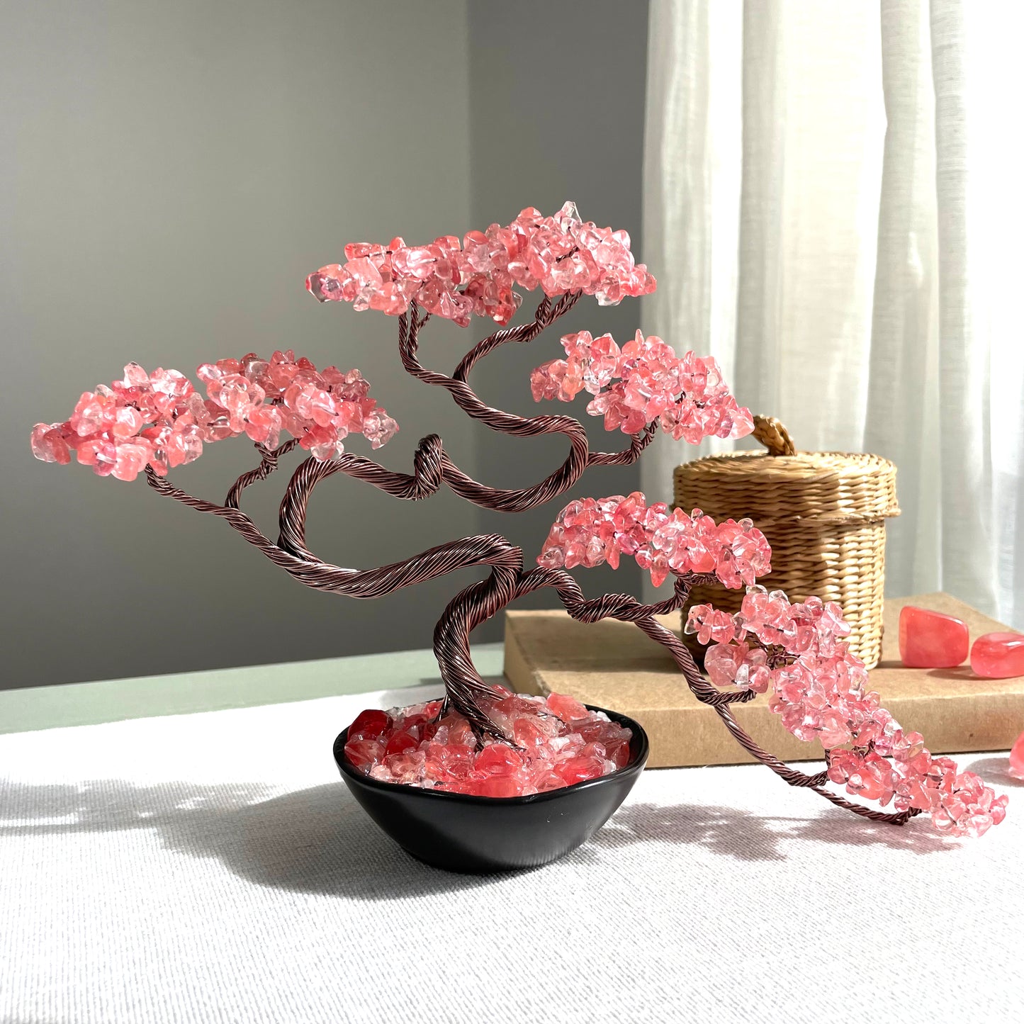 Cherry Quartz Bonsai Crystal tree