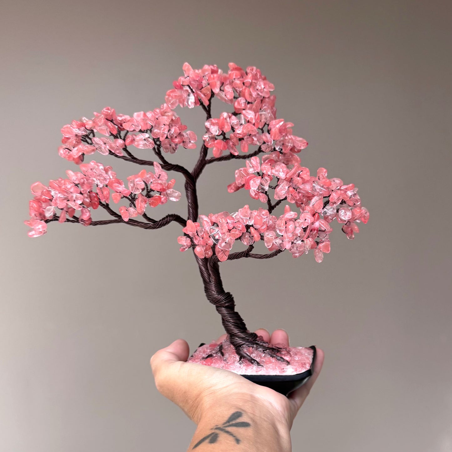 Cherry Quartz Bonsai Crystal Tree