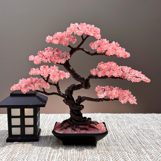 Cherry Quartz Bonsai Gemstone Tree